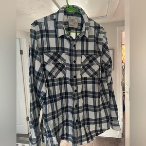 Blue black and white AEO flannel size XL